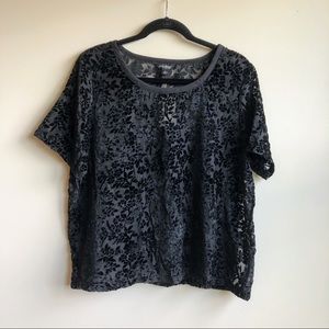 Lucky Brand Burnout Velvet Top